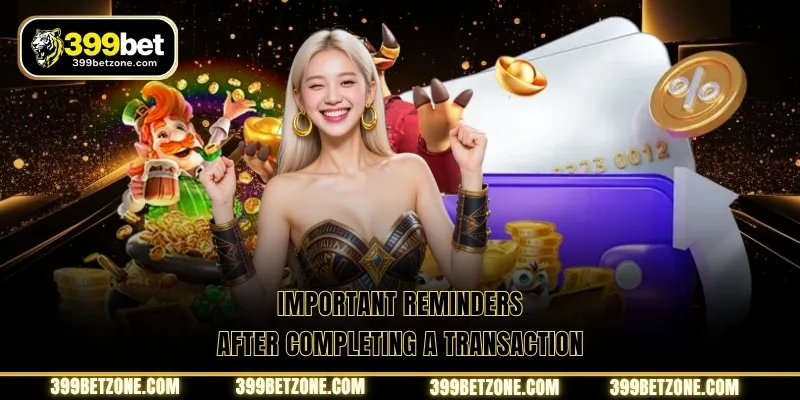 Important reminders after completing a transaction