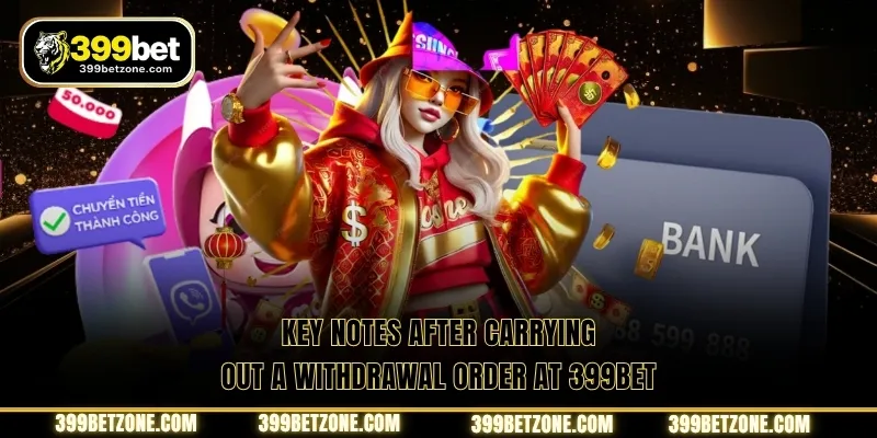 Key notes after carrying out a withdrawal order at 399BET