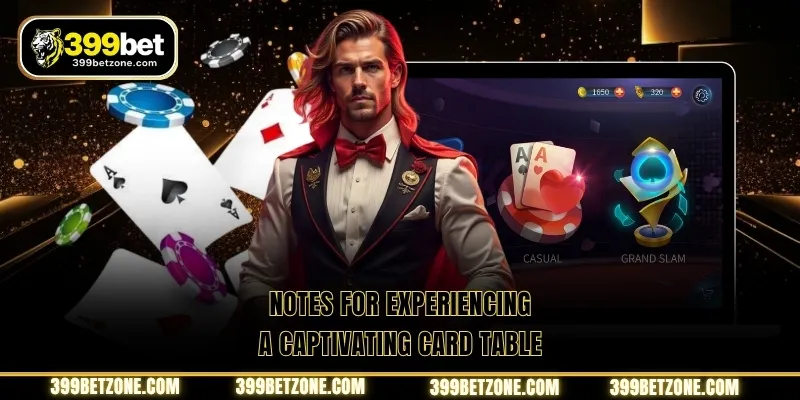 Notes for experiencing a captivating card table